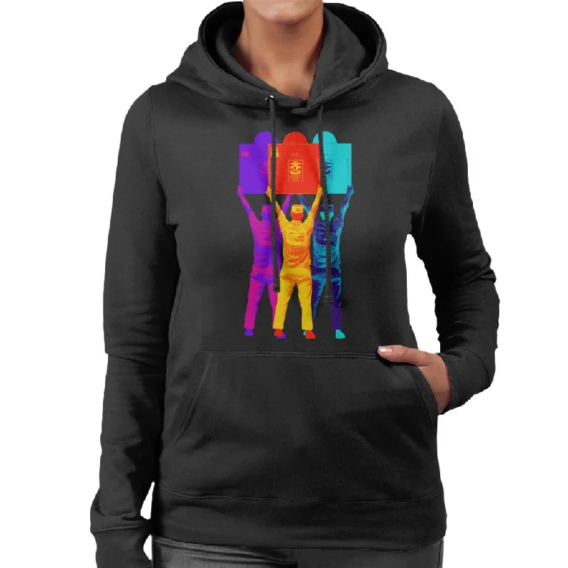 Motorsport Images Monza Race Of Two Worlds 1958 Pit Board Women's Hooded Sweatshirt Hoodie with Hem Elastic Stretchable Comfortable Motorsport Images Monza Race Of Two Worlds 1958 Pit Board Women's Hooded Sweatshirt Hoodie with Hem Elastic Stretchable Comfortable
