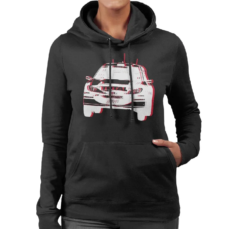 Motorsport Images Peugeot 206 WRC Mid Air Women's Hooded Sweatshirt Hoodie with Distressed Vintage Worn Motorsport Images Peugeot 206 WRC Mid Air Women's Hooded Sweatshirt Hoodie with Distressed Vintage Worn