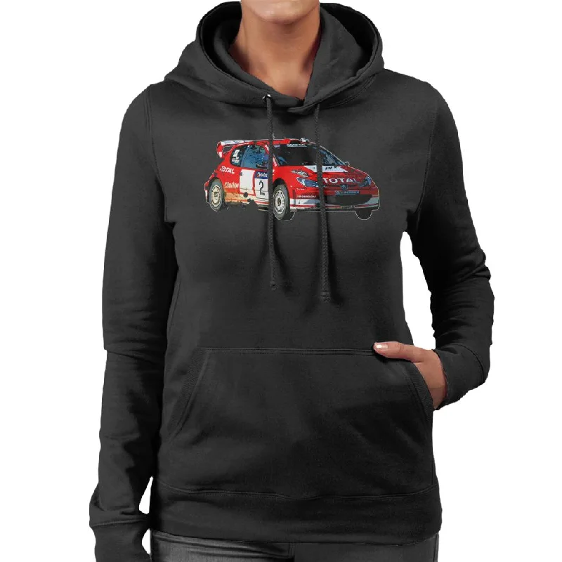 Motorsport Images Peugeot 206 WRC Women's Hooded Sweatshirt Graphic Hoodie Design Print Motorsport Images Peugeot 206 WRC Women's Hooded Sweatshirt Graphic Hoodie Design Print