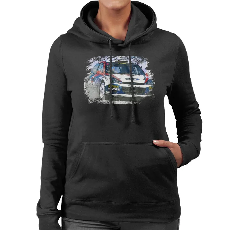 Motorsport Images WRC 2002 Ford Focus Women's Hooded Sweatshirt Hoodie with Zipper Placket Modern Functional Motorsport Images WRC 2002 Ford Focus Women's Hooded Sweatshirt Hoodie with Zipper Placket Modern Functional