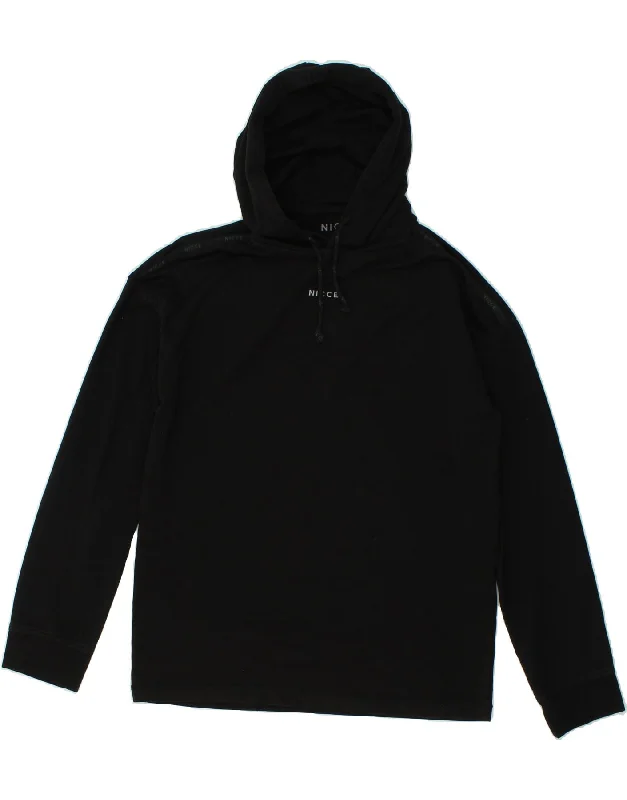 NICCE Mens Hoodie Jumper Medium Black Cotton