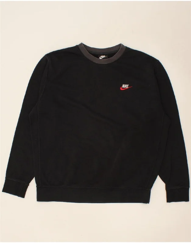 NIKE Mens Sweatshirt Jumper Large Black Cotton Hoodie with Sequins Glamorous Eye-catching NIKE Mens Sweatshirt Jumper Large Black Cotton Hoodie with Sequins Glamorous Eye-catching