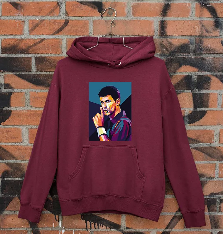 Novak Djokovic Tennis Unisex Hoodie for Men/Women Hoodie with Stripes Bold Sporty