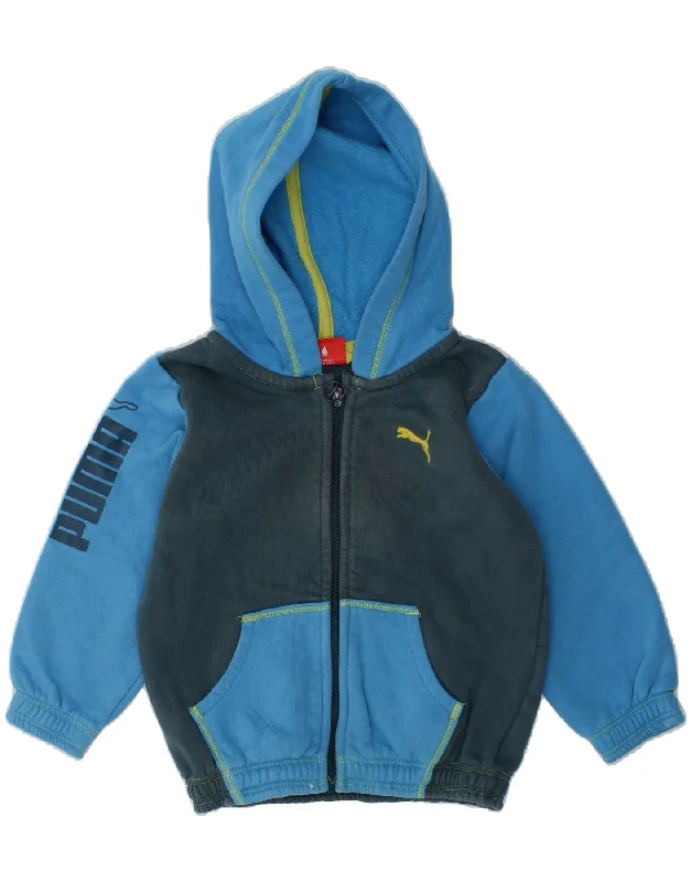 PUMA Baby Boys Graphic Zip Hoodie Sweater 9-12 Months Navy Blue