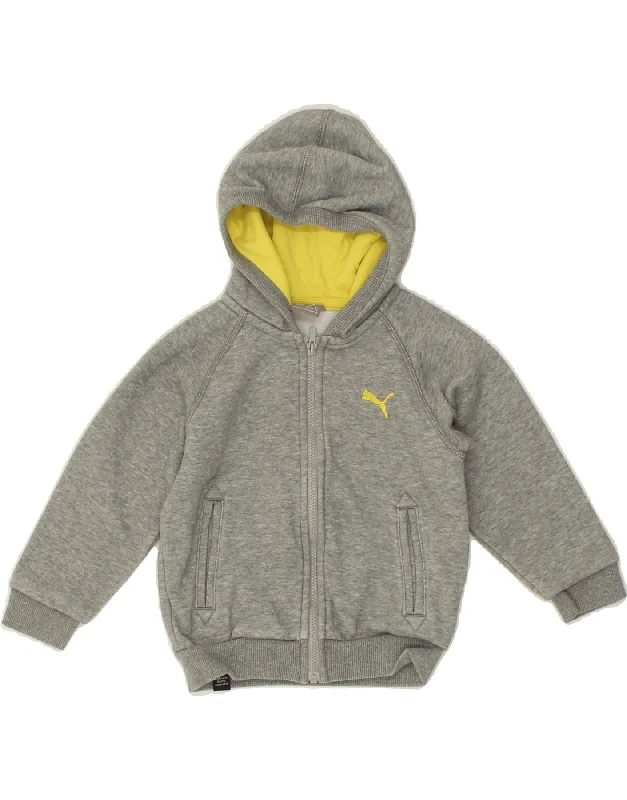 PUMA Baby Boys Zip Hoodie Sweater 12-18 Months Grey Cotton