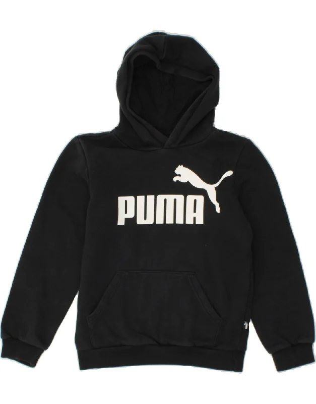 PUMA Boys Graphic Zip Hoodie Sweater 9-10 Years Black Cotton Hoodie with Mesh Breathable Sporty PUMA Boys Graphic Zip Hoodie Sweater 9-10 Years Black Cotton Hoodie with Mesh Breathable Sporty
