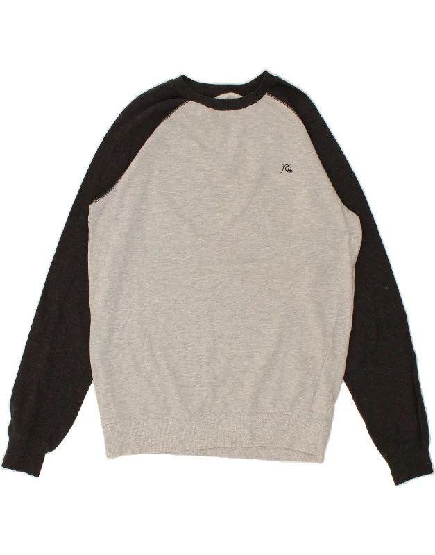 QUIKSILVER Mens Sweatshirt Jumper Large Grey Colourblock Hoodie with Lining Warm Insulated QUIKSILVER Mens Sweatshirt Jumper Large Grey Colourblock Hoodie with Lining Warm Insulated