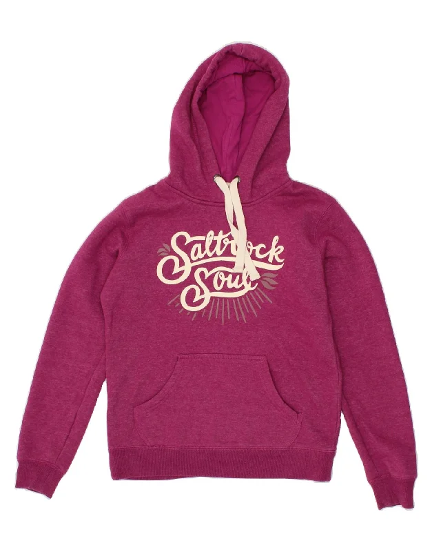 SALTROCK Womens Oversized Graphic Hoodie Jumper UK 8 Small Pink Polyester Hoodie with Toggle Buttons Decorative Unique SALTROCK Womens Oversized Graphic Hoodie Jumper UK 8 Small Pink Polyester Hoodie with Toggle Buttons Decorative Unique