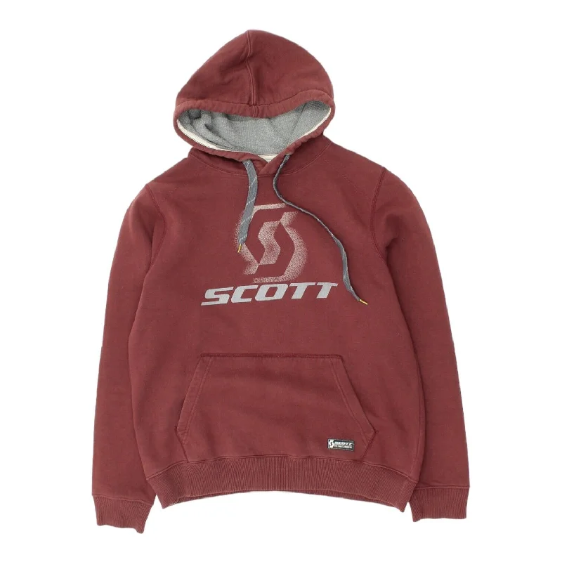 Scott Mens Burgundy Red Pullover Hoodie | Sports Activewear Hoody Sweatshirt VTG