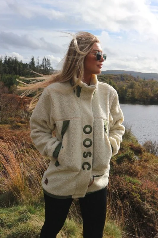 Sherpa Fleece Jacket Cream / Khaki - Women's Chenille Fabric Brocade Fabric Lace Fabric Sherpa Fleece Jacket Cream / Khaki - Women's Chenille Fabric Brocade Fabric Lace Fabric