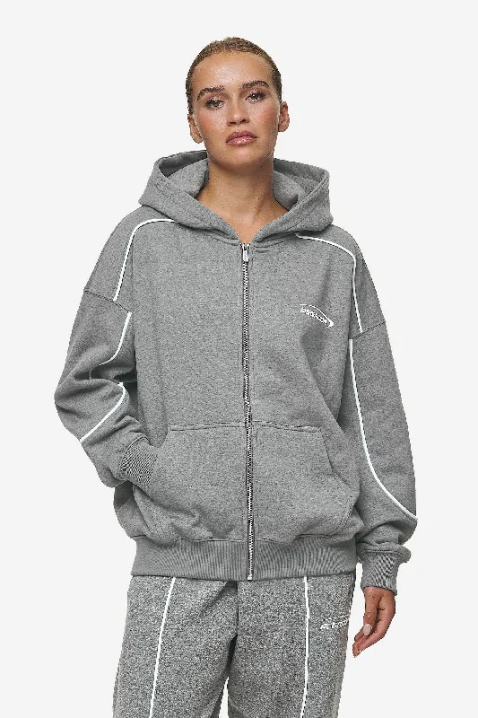 Silvi Oversized Sweat Jacket Deep Grey Melange Cardigan Sweater Pullover