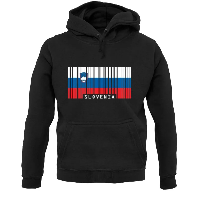 Slovenia Barcode Style Flag Unisex Hoodie Hoodie with Slim Fit Tailored Modern