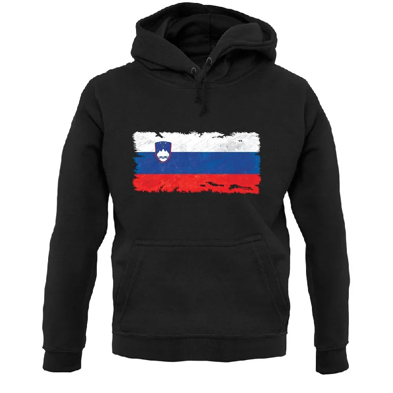 Slovenia Grunge Style Flag Unisex Hoodie Hoodie with V-Neck Classic Versatile