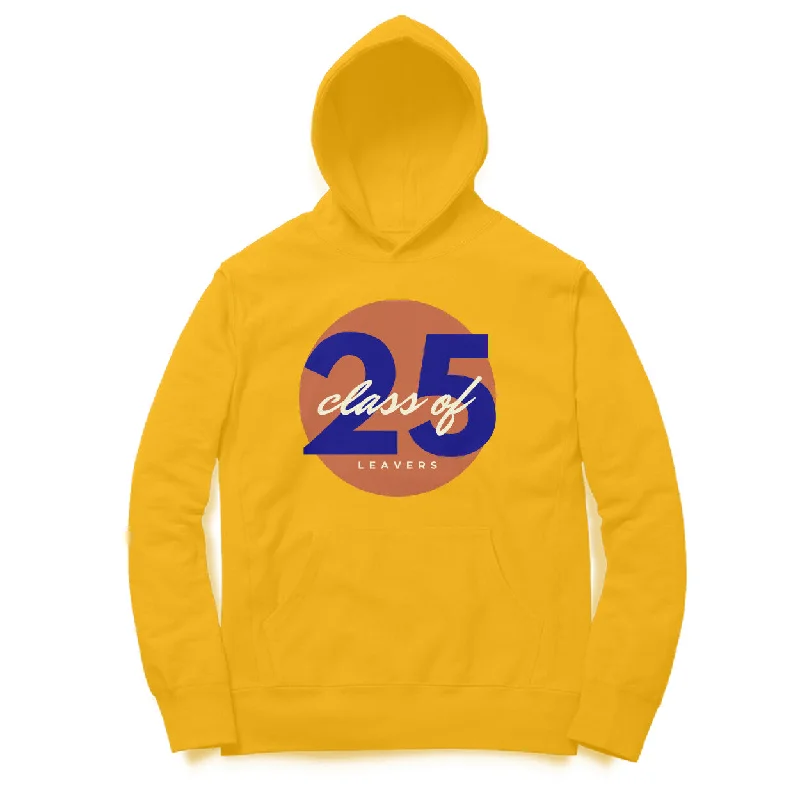 Unisex Yellow Hoodie Class of 25 leavers Hoodie with Distressed Vintage Worn