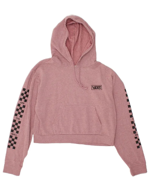 VANS Womens Crop Graphic Hoodie Jumper UK 16 Large Pink