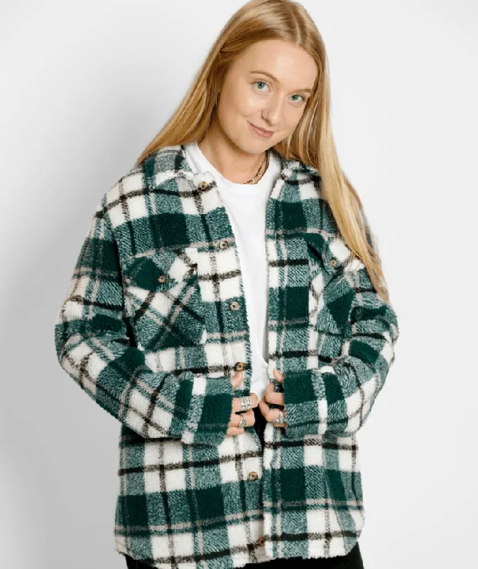 Volcom Silent Sherpa Plaid Jacket 2023 Knit Fabric Woven Fabric Fleece Fabric