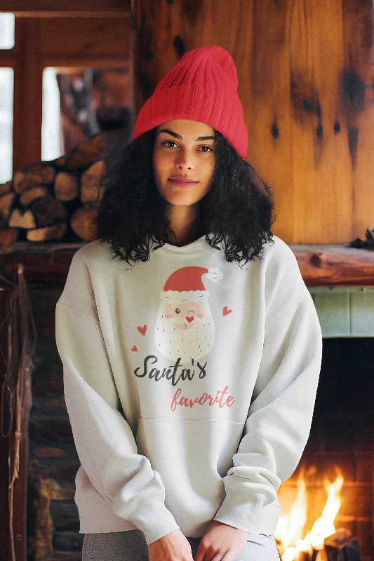 Women White Hoodie Santa's Fav Hoodie with Hem Fringe Bohemian Relaxed