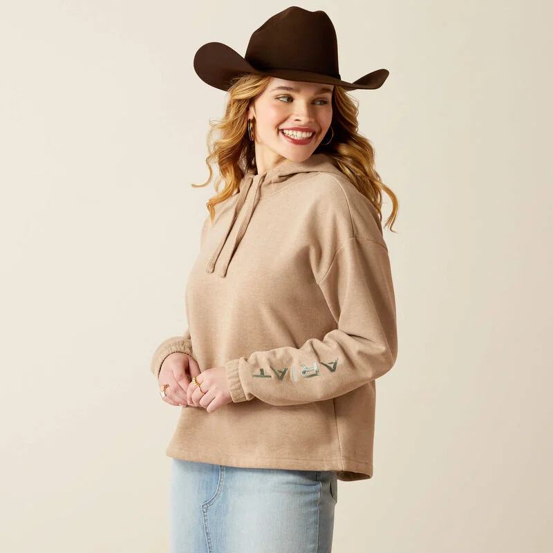 Women's Ariat Essential Logo Hoodie Hoodie with V-Neck Classic Versatile