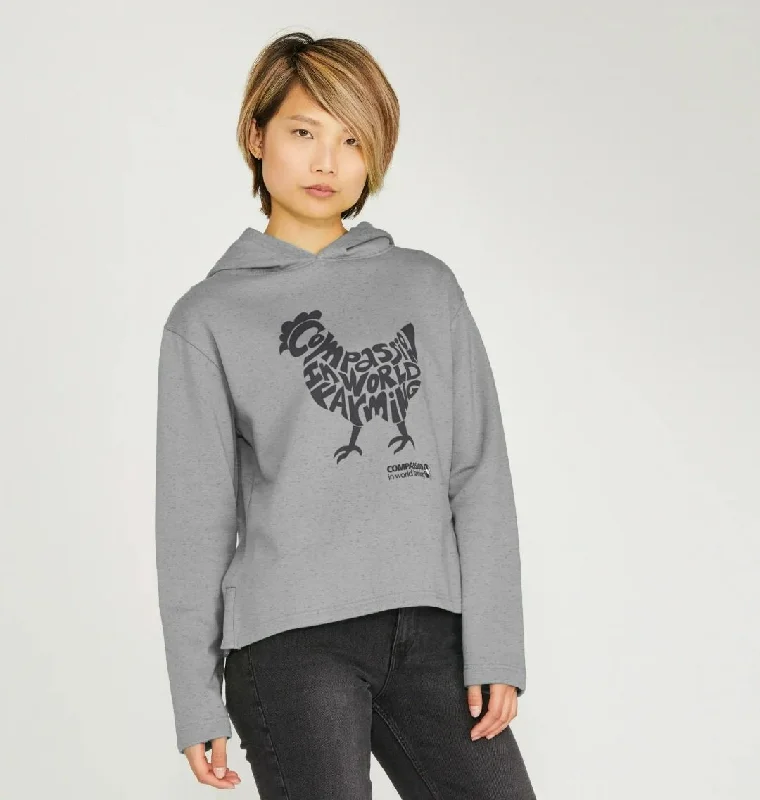 Women's Compassion Chicken Relaxed Fit Hoodie Hoodie with Fur Luxurious Winter