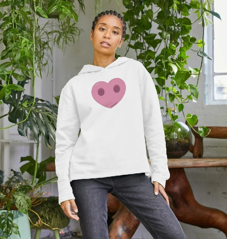 Women's Compassion Heart Relaxed Fit Hoodie Hoodie with Cropped Fit Short Trendy