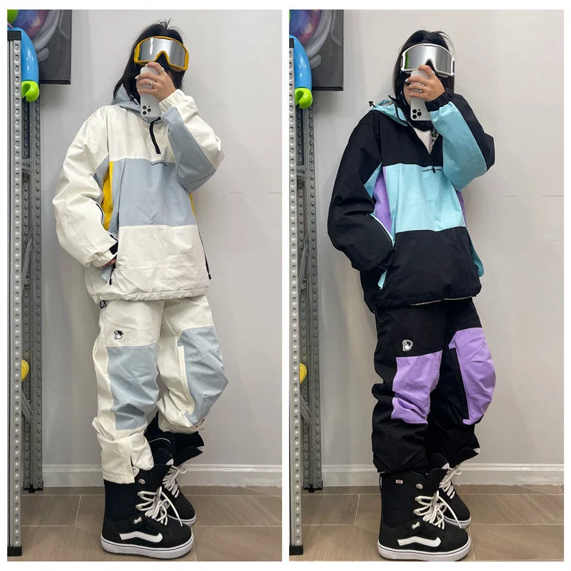 Womens John Snow Two Pieces Snowboard Suit Jacket & Pants Set One-Shoulder Jacket Off-the-Shoulder Jacket Asymmetrical Jacket Womens John Snow Two Pieces Snowboard Suit Jacket & Pants Set One-Shoulder Jacket Off-the-Shoulder Jacket Asymmetrical Jacket