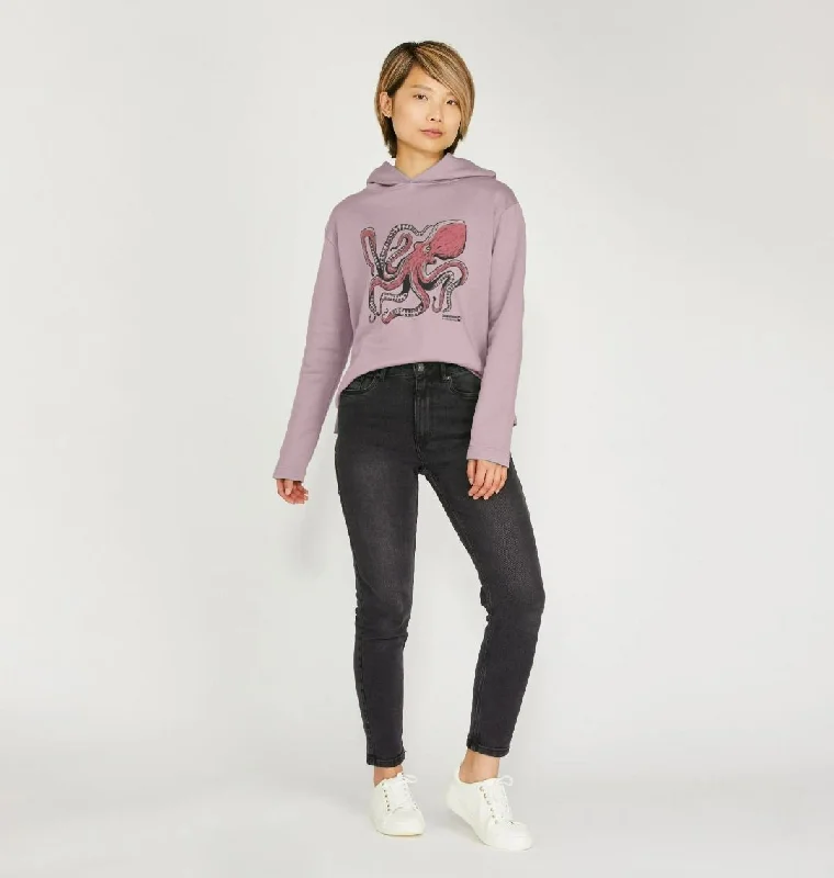 Women's Octopus Relaxed Fit Hoodie Hoodie with Half-Zip Sporty Casual