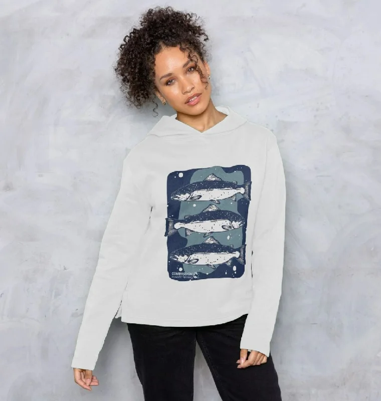 Women's Salmon Hoodie Hoodie with Elastic Cuffs Stretchable Comfortable