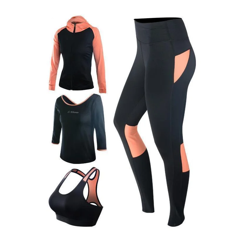 4 Piece Workout Set - Black Sport Bra,Running Pants, Long Sleeve Shirt, & Jacket Knit Jacket Woven Jacket Fleece Jacket 4 Piece Workout Set - Black Sport Bra,Running Pants, Long Sleeve Shirt, & Jacket Knit Jacket Woven Jacket Fleece Jacket