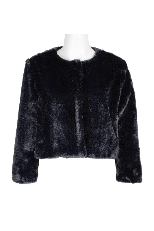 Adrianna Papell AP1E207063 Crew Neck 3/4 Sleeve Fur Jacket Fitted Jacket Loose Jacket Oversized Jacket Adrianna Papell AP1E207063 Crew Neck 3/4 Sleeve Fur Jacket Fitted Jacket Loose Jacket Oversized Jacket