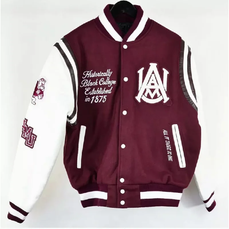 Alabama A&M University Varsity Jacket Elasticated Jacket Padded Jacket Insulated Jacket Alabama A&M University Varsity Jacket Elasticated Jacket Padded Jacket Insulated Jacket