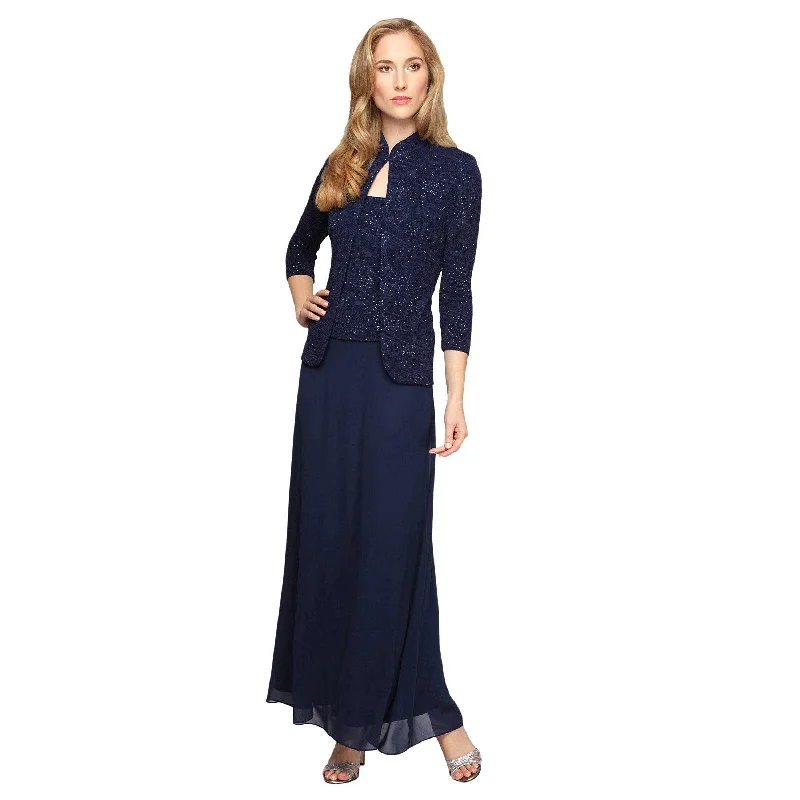 Alex Evenings AE1250531 Long Formal Jacket Dress Herringbone Jacket Checkered Jacket Solid Jacket Alex Evenings AE1250531 Long Formal Jacket Dress Herringbone Jacket Checkered Jacket Solid Jacket