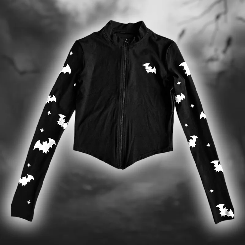 BBL GOTH MOMMY - BLACK ZIP UP JACKET Welt Pockets Slit Pockets Flap Pockets