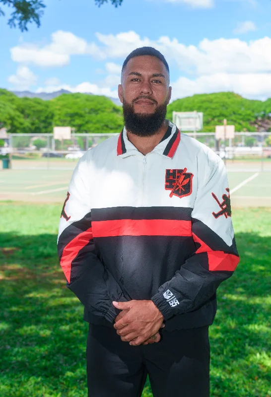 BLACK & RED PULLOVER STARTER JACKET