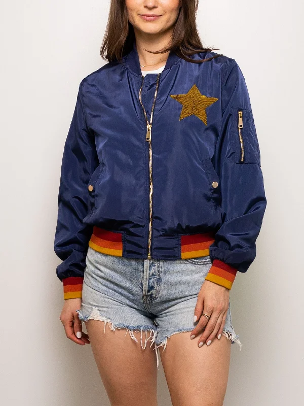 HTOWN BOMBER JACKET Lace Jacket Ribbed Jacket Sequined Jacket