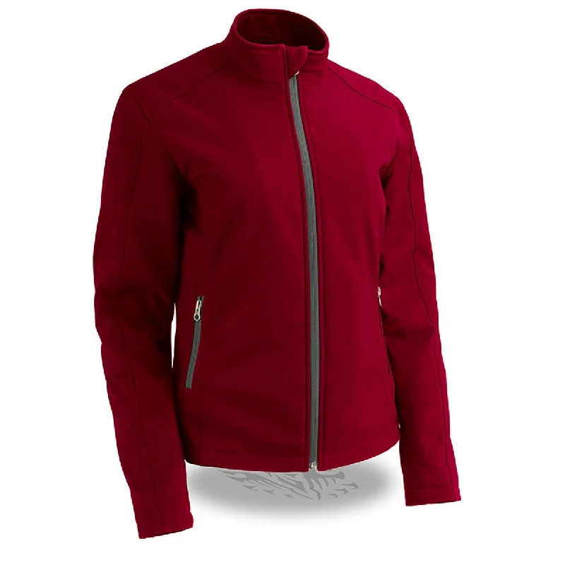 Milwaukee Leather MPL2763 Women's Red Waterproof Lightweight Soft Shell Jacket Herringbone Jacket Checkered Jacket Solid Jacket Milwaukee Leather MPL2763 Women's Red Waterproof Lightweight Soft Shell Jacket Herringbone Jacket Checkered Jacket Solid Jacket