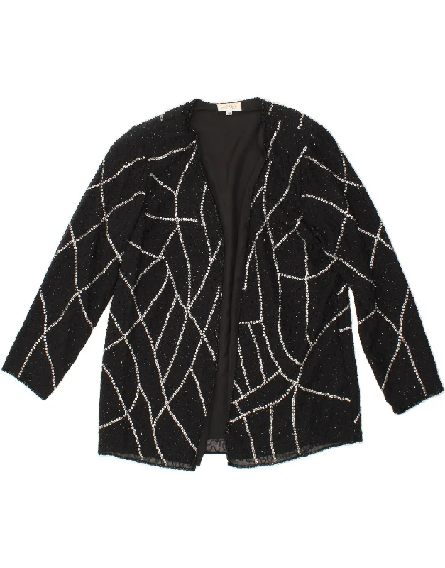 MUREK Womens Sequin Blazer Jacket EU 44 XL Black Polyester