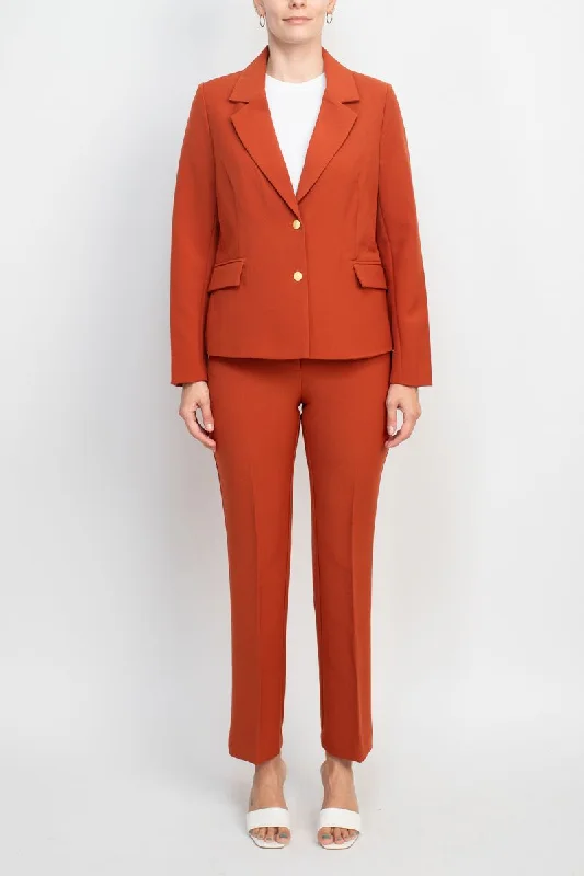 Nanette Lepore Formal Twill Jacket Bi Stretch Straight Pant Suit Notch Collar Peter Pan Collar Cowl Neck Nanette Lepore Formal Twill Jacket Bi Stretch Straight Pant Suit Notch Collar Peter Pan Collar Cowl Neck