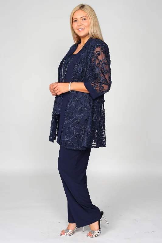 Navy 14P R&M Richards 5012P Formal Jacket Petite Pant Suit Sale Trench Coat Raincoat Waterproof Jacket