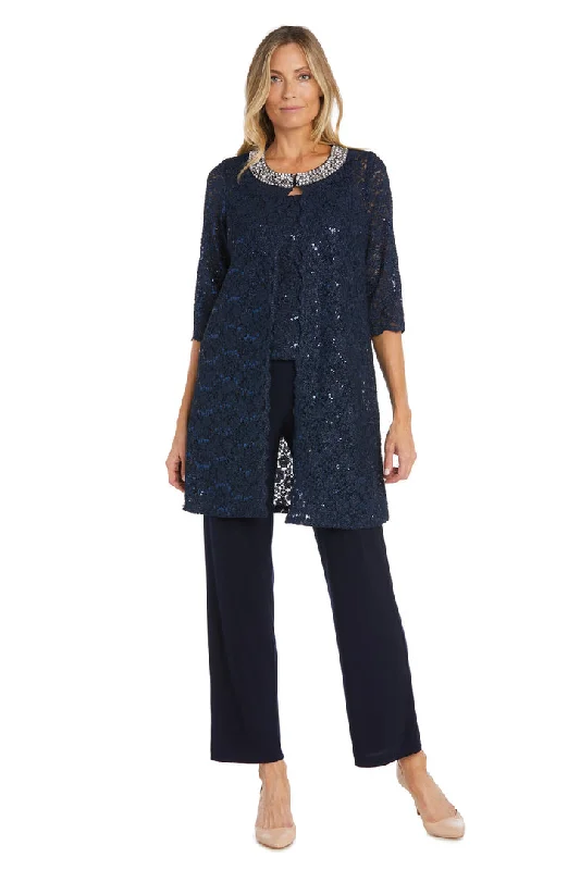 R&M Richards 1351 Formal Mother of the Bride Jacket Pant Suit Nylon Fabric Polyester Fabric Spandex Fabric