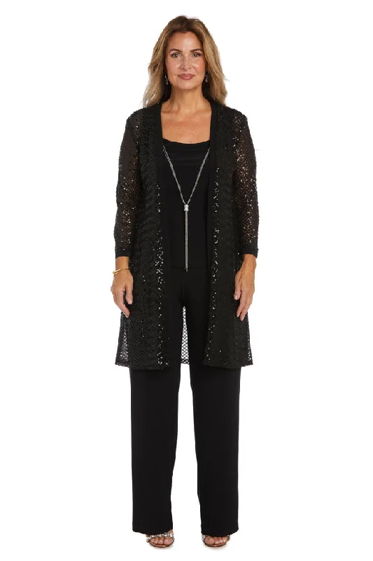 R&M Richards 2450 Formal Sequin Jacket Pant Suit Set Satin Fabric Silk Fabric Chiffon Fabric