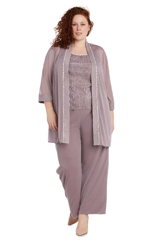 R&M Richards 9084DW Long Formal Plus Size Jacket Pant Suit Collared Jacket Crew Neck Jacket Turtle Neck Jacket