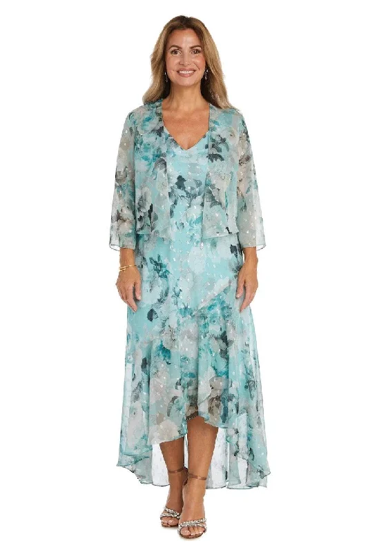 R&M Richards 9966P High Low Floral Petite Jacket Dress Toggled Jacket Drawstring Jacket Belted Jacket R&M Richards 9966P High Low Floral Petite Jacket Dress Toggled Jacket Drawstring Jacket Belted Jacket