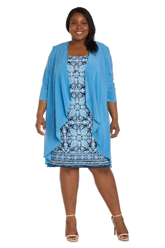 R&M Richards 9227W Short Plus Size Jacket Dress Embroidered Jacket Appliqued Jacket Beaded Jacket