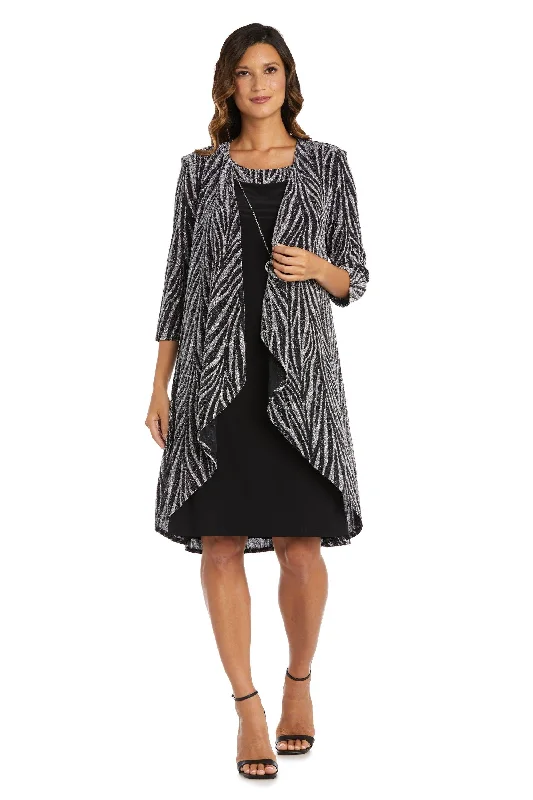R&M Richards 9457 Two Piece Short Jacket Dress Zip Front Button Front Snap Front