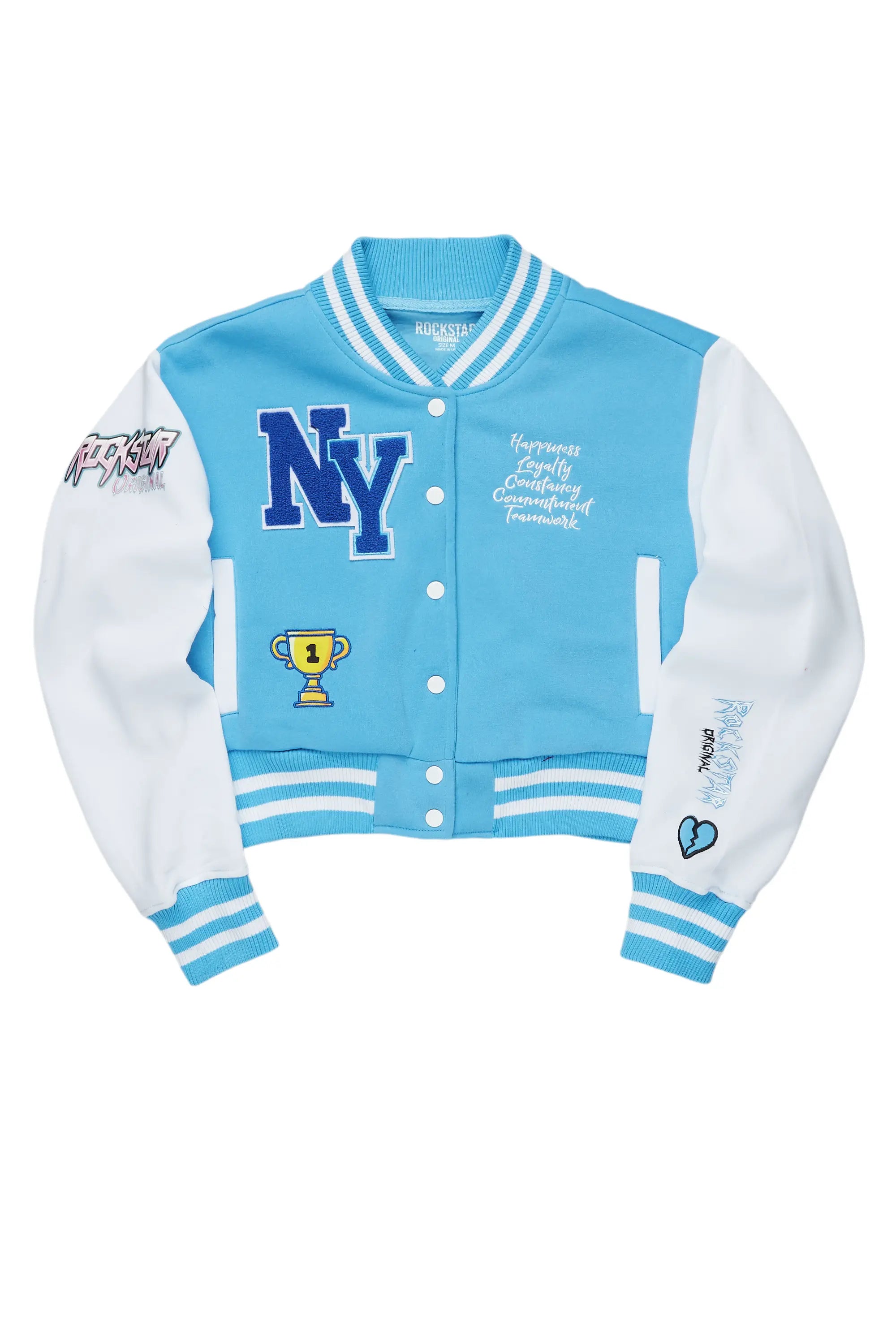 Shanasia Blue Varsity Jacket Denim Jacket Leather Jacket Suede Jacket