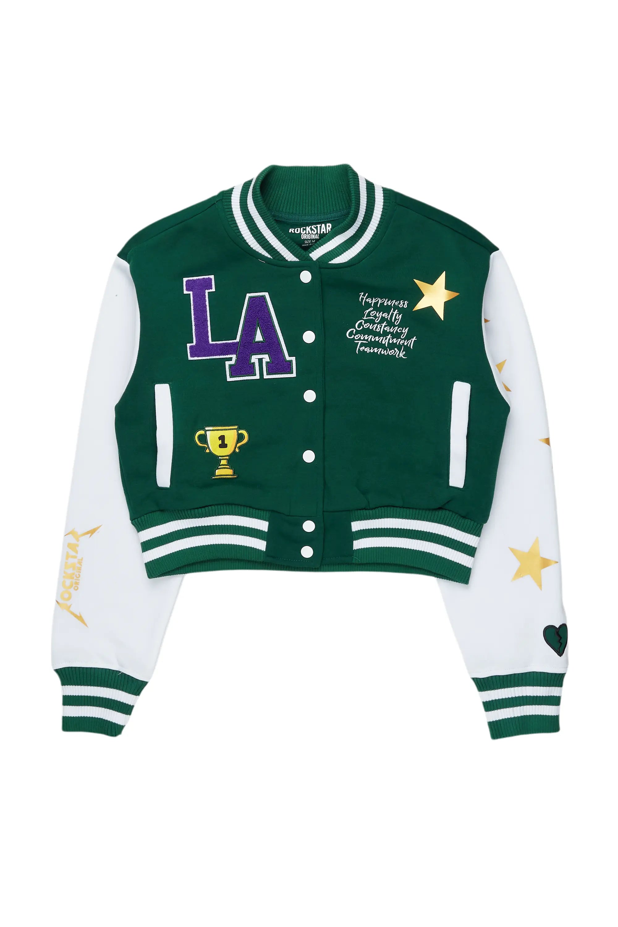 Keneka Green Varsity Jacket Jacket Blazer Coat