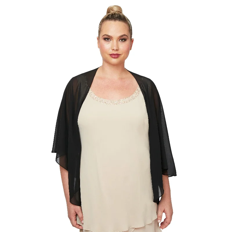 SL Fashions 619145 Bolero Long Sleeve Chiffon Jacket Ribbed Jacket Pleated Jacket Ruffled Jacket SL Fashions 619145 Bolero Long Sleeve Chiffon Jacket Ribbed Jacket Pleated Jacket Ruffled Jacket