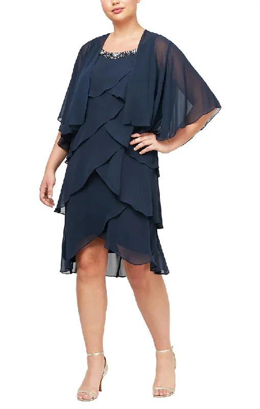 SL Fashions 612296 Plus Size Tiered Short Jacket Dress Striped Jacket Polka Dot Jacket Floral Jacket SL Fashions 612296 Plus Size Tiered Short Jacket Dress Striped Jacket Polka Dot Jacket Floral Jacket