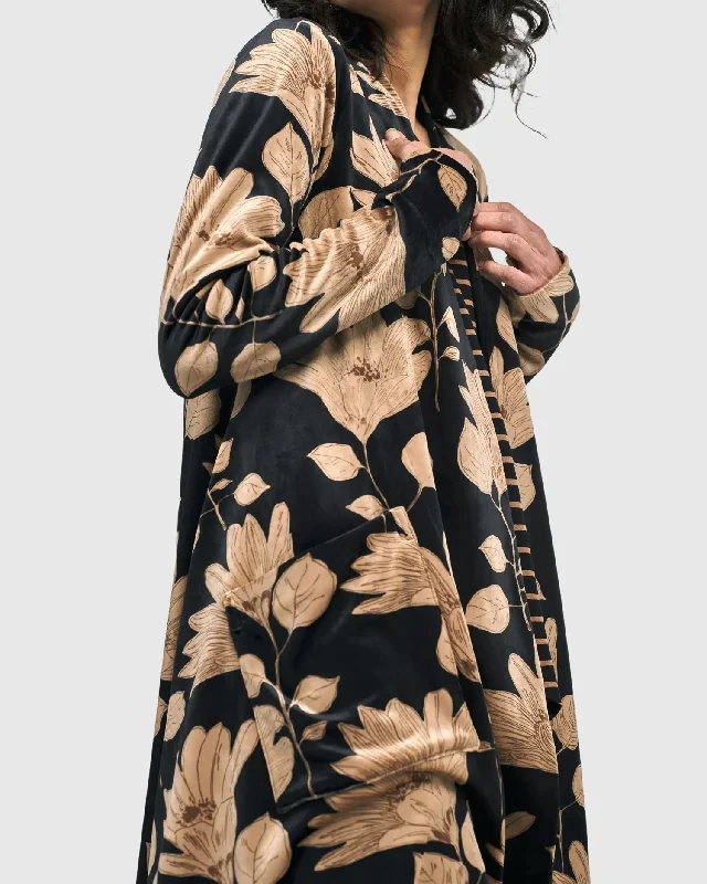 Velvet Smoking Jacket, Floral