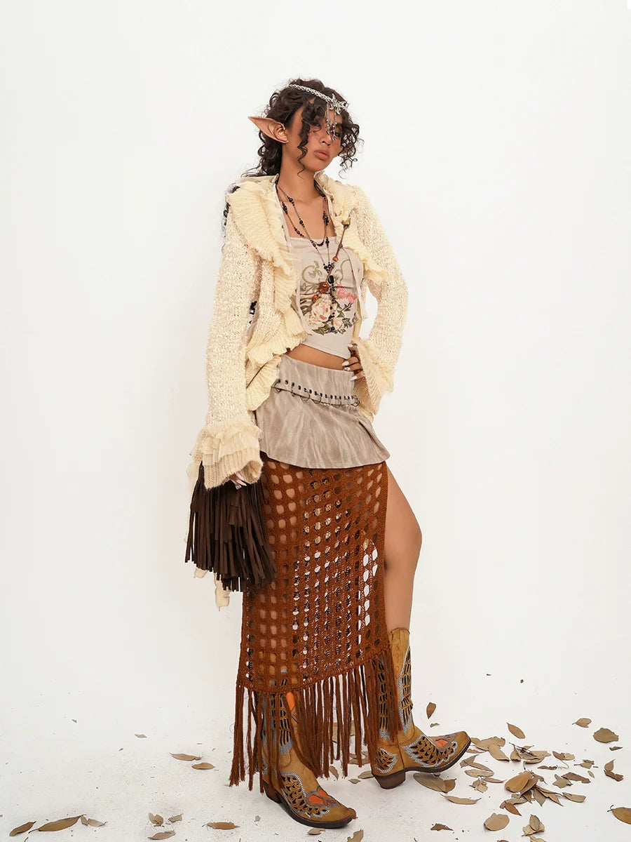 Nico Molly Gothic Punk Mesh Skirt lace skirt romantic